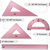 image:imageMr Pen Metal Geometry Kit 4 Pack 45 amp 3060 Set Squares  6 Protractor amp 12 Ruler Durable Metal Drafting Tools for Technical Drawing Math Engineering amp ArchitectureLight Pink