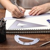 image:imageMr Pen Metal Geometry Kit 4 Pack 45 amp 3060 Set Squares  6 Protractor amp 12 Ruler Durable Metal Drafting Tools for Technical Drawing Math Engineering amp ArchitecturePeriwinkle Gray