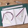 image:imageMr Pen Metal Geometry Kit 4 Pack 45 amp 3060 Set Squares  6 Protractor amp 12 Ruler Durable Metal Drafting Tools for Technical Drawing Math Engineering amp ArchitecturePurple Stripes