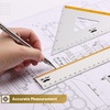 image:imageMr Pen Metal Geometry Kit 4 Pack 45 amp 3060 Set Squares  6 Protractor amp 12 Ruler Durable Metal Drafting Tools for Technical Drawing Math Engineering amp ArchitectureYellow Stripes