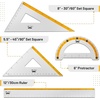 image:imageMr Pen Metal Geometry Kit 4 Pack 45 amp 3060 Set Squares  6 Protractor amp 12 Ruler Durable Metal Drafting Tools for Technical Drawing Math Engineering amp ArchitectureYellow Stripes