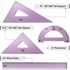 image:imageMr Pen Metal Geometry Kit 4 Pack 45 amp 3060 Set Squares  6 Protractor amp 12 Ruler Durable Metal Drafting Tools for Technical Drawing Math Engineering amp ArchitectureBlue Magenta Color