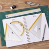 image:imageMr Pen Metal Geometry Kit 4 Pack 45 amp 3060 Set Squares  6 Protractor amp 12 Ruler Durable Metal Drafting Tools for Technical Drawing Math Engineering amp ArchitectureYellow Stripes