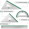 image:imageMr Pen Metal Geometry Kit 4 Pack 45 amp 3060 Set Squares  6 Protractor amp 12 Ruler Durable Metal Drafting Tools for Technical Drawing Math Engineering amp ArchitectureGreen Stripes
