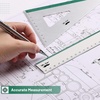 image:imageMr Pen Metal Geometry Kit 4 Pack 45 amp 3060 Set Squares  6 Protractor amp 12 Ruler Durable Metal Drafting Tools for Technical Drawing Math Engineering amp ArchitectureGreen Stripes