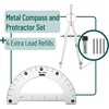 image:imageMr Pen Metal Protractor and Metal Compass Set Compass for Geometry  Geometry Set Compasses Protractor and Compass Protractor for Geometry Drawing Compass Math Compass Math Compass