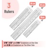 image:imageMr Pen Metal Straight Edge Ruler 4 pcs 6 8 12 14 Black  Stainless Steel Ruler Set Imperial amp Metric Measurements for Drawing Home Office EngineeringSilver