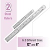 image:imageMr Pen Metal Straight Edge Ruler 4 pcs 6 8 12 14 Black  Stainless Steel Ruler Set Imperial amp Metric Measurements for Drawing Home Office EngineeringSilver