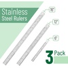 image:imageMr Pen Metal Straight Edge Ruler 4 pcs 6 8 12 14 Black  Stainless Steel Ruler Set Imperial amp Metric Measurements for Drawing Home Office EngineeringSilver