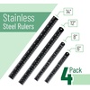 image:imageMr Pen Metal Straight Edge Ruler 4 pcs 6 8 12 14 Black  Stainless Steel Ruler Set Imperial amp Metric Measurements for Drawing Home Office EngineeringBlack