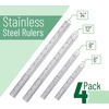 image:imageMr Pen Metal Straight Edge Ruler 4 pcs 6 8 12 14 Black  Stainless Steel Ruler Set Imperial amp Metric Measurements for Drawing Home Office EngineeringSilver