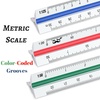 image:imageMr Pen Metric Engineer Scale Ruler Ruler 12 Aluminum Scale Ruler Triangular Scale Scale Ruler for Blueprint Triangle Ruler Metric Engineering Drafting Ruler