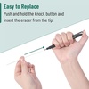 image:imageMr Pen Pen Style Eraser Set 2 Pack Square amp Round Tip  Precision Pencil Erasers Retractable Silver Eraser Pens for Drawing Sketching Detail Correction Office amp School Supplies