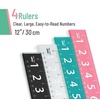 image:imageMr Pen Plastic Rulers with Large Numbers 4 Pack 12 Inch  EasytoRead Markings ScratchResistant Design Durable Ruler for Crafting Office amp School Colorful Rulers for Kids