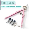 image:imageMr Pen Professional Compass for Geometry Extra Lead  Metal Compass Drawing Tool for Students Drafting and Engineering Technical Drawings Circles and Geometry ProjectsPink