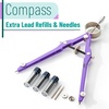image:imageMr Pen Professional Compass for Geometry Extra Lead  Metal Compass Drawing Tool for Students Drafting and Engineering Technical Drawings Circles and Geometry ProjectsPurple