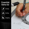 image:imageMr Pen Professional Geometry Set 17 pcs Metal Compass  Mechanical Pencils Rulers Protractor amp Set Squares Lead Refills Extra Screws amp Needles Drafting Kit for Math