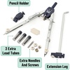 image:imageMr Pen Professional Metal Compass Set 7 pcs  Precision Drafting Compass with Extension Leg Pencil Holder Extra Lead amp Needles Geometry Tool for Drawing Circles MathCompass with Wheel and Lock