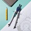 image:imageMr Pen Professional Metal Compass Set 7 pcs  Precision Drafting Compass with Extension Leg Pencil Holder Extra Lead amp Needles Geometry Tool for Drawing Circles MathCompass with Wheel and Lock