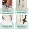 image:imageMr Pen Professional Metal Compass Set 7 pcs  Precision Drafting Compass with Extension Leg Pencil Holder Extra Lead amp Needles Geometry Tool for Drawing Circles MathCompass with Wheel and Lock