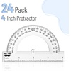 image:imageMr Pen Protractor Set 4 3 Pack  Clear Plastic Protractors for Measuring Angles 180 Small Protractor for Students School Math Geometry24 Pcs