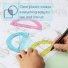 image:imageMr Pen Protractor Set 4 3 Pack  Clear Plastic Protractors for Measuring Angles 180 Small Protractor for Students School Math Geometry3 Pcs