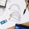 image:imageMr Pen Protractor Set 4 3 Pack  Clear Plastic Protractors for Measuring Angles 180 Small Protractor for Students School Math Geometry3 Pcs