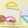 image:imageMr Pen Protractor Set 4 3 Pack  Clear Plastic Protractors for Measuring Angles 180 Small Protractor for Students School Math Geometry3 Pcs