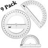 image:imageMr Pen Protractor Set 4 3 Pack  Clear Plastic Protractors for Measuring Angles 180 Small Protractor for Students School Math Geometry9 Pcs