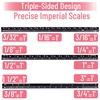 image:imageMr Pen Small Architectural Scale Ruler Aluminium 6 Inch 2 Pack  Black and Blue Pocket Size Ruler Triangle Ruler Metal Ruler Set Architect Scale Ruler for BlueprintsA Black  Red