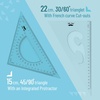 image:imageMr Pen Triangle Ruler Protractor Math Set  3 Pack Square Ruler  Protractor for GeometryTriangle Ruler 2215 cm