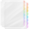 image:imageMr Pen Clear Sheet Protectors with Tabs 85x11 Inches 8 Tabs 4 Sets  Durable Clear Plastic Dividers for 3 Ring Binders Insertable Index Page Divider with Multicolor TabsPastel