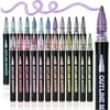image:imageMr Pen Double Line Outline Markers 10 Pack Metallic Colors  Squiggles Shimmer Outline Pens Craft Markers for Drawing Doodling Card Making and DIY Projects24 Pack