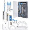 image:imageMr Pen Geometry Set 15 Piece Set with 6 Inch Swing Arm Protractor  IncludesMetal Divider Set Squares Ruler Compasses for Math for Drafting amp School SuppliesBlue