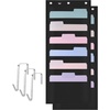 image:imageMr Pen Hanging Wall File Organizer 12 Pockets Pink  3 Overdoor Hangers Included Over The Door File Organizer Hanging Folder OrganizerBlack 2 Pack