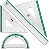 image:imageMr Pen Metal Geometry Kit 4 Pack 45 amp 3060 Set Squares  6 Protractor amp 12 Ruler Durable Metal Drafting Tools for Technical Drawing Math Engineering amp ArchitectureGreen Stripes