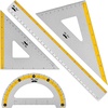 image:imageMr Pen Metal Geometry Kit 4 Pack 45 amp 3060 Set Squares  6 Protractor amp 12 Ruler Durable Metal Drafting Tools for Technical Drawing Math Engineering amp ArchitectureYellow Stripes