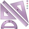 image:imageMr Pen Metal Geometry Kit 4 Pack 45 amp 3060 Set Squares  6 Protractor amp 12 Ruler Durable Metal Drafting Tools for Technical Drawing Math Engineering amp ArchitectureBlue Magenta Color