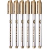image:imageMr Pen Metallic Paint Markers 6 Pack Silver Paint Marker Gold Ink Pen  Silver Markers Permanent Metallic Gold Metallic MarkerGold