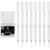 image:imageMr Pen White Gel Pens 8 Pack 08mm  Fine Point White Gel Pens for Black Paper Bullet Journaling Card Making Highlighting Drawing Sketching ScrapbookingWhite Pens