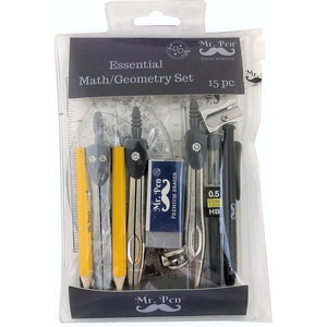 image:imageMr Pen 14 Pcs Compass Set with Swing Arm Protractor 6 Geometry Set for Students Geometry Set for School Divider Set Squares Ruler Protractor Compass Math Compass and Protractor Eraser