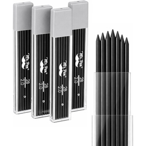 image:imageMr Pen 20 mm Lead Refills 48 Pack 12 per Tube Black 90 mm Length  Bold 2 mm Mechanical Pencil Leads for Construction Woodworking amp Drafting Break amp Smudge ResistantBlack