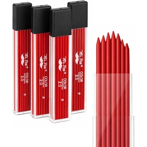 image:imageMr Pen 20 mm Lead Refills 48 Pack 12 per Tube Black 90 mm Length  Bold 2 mm Mechanical Pencil Leads for Construction Woodworking amp Drafting Break amp Smudge ResistantCherry Red