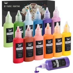 image:imageMr Pen 3D Fabric Paint Set 12 Pack Basic Colors 067 oz Bottles  Permanent Paint for Fabric Perfect for Clothes Tshirts Shoes and DIY Craft ProjectsBasic Colors