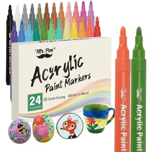 image:imageMr Pen Acrylic Paint Markers 24 Pack Colorful Paint Pens for Rock  Fabric Wood Glass Craft Decoration Stocking Stuffers Scrapbook Supplies Art Supplies