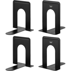 image:imageMr Pen Book Ends Black 4 Pack Heavy Duty Metal Bookends for Shelves  Book Holders for Shelves Metal BookendsBlack