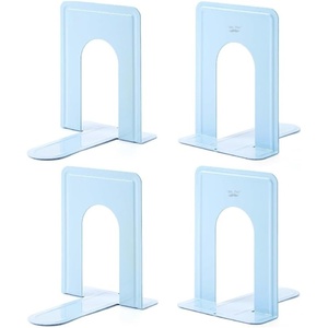 image:imageMr Pen Book Ends Black 4 Pack Heavy Duty Metal Bookends for Shelves  Book Holders for Shelves Metal BookendsLight Blue