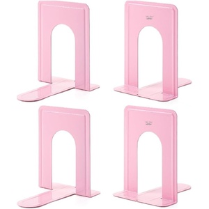 image:imageMr Pen Book Ends Black 4 Pack Heavy Duty Metal Bookends for Shelves  Book Holders for Shelves Metal BookendsLight Pink