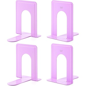 image:imageMr Pen Book Ends Black 4 Pack Heavy Duty Metal Bookends for Shelves  Book Holders for Shelves Metal BookendsPurple