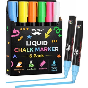 image:imageMr Pen Chalk Markers 6 Pack Assorted Colors 8 Labels  Chalkboard amp Glass Markers Liquid Chalk Pens ErasableVibrant 1
